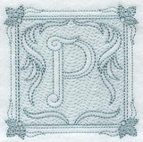 Victorian Scroll Letter P (7.8 Inch) (Trapunto)