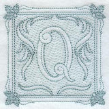 Victorian Scroll Letter Q (7.8 Inch) (Trapunto)