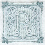 Victorian Scroll Letter R (7.8 Inch) (Trapunto)