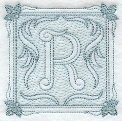 Victorian Scroll Letter R (7.8 Inch) (Trapunto)