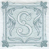 Victorian Scroll Letter S (7.8 Inch) (Trapunto)