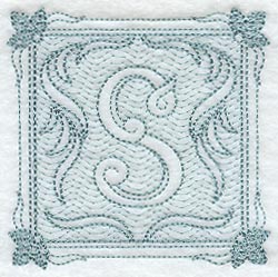 Victorian Scroll Letter S (7.8 Inch) (Trapunto)