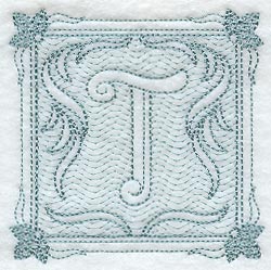 Victorian Scroll Letter T (7.8 Inch) (Trapunto)