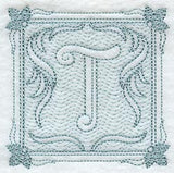 Victorian Scroll Letter T (7.8 Inch) (Trapunto)
