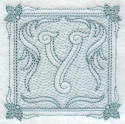 Victorian Scroll Letter Y (7.8 Inch) (Trapunto)