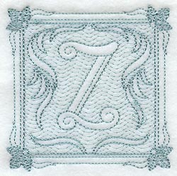 Victorian Scroll Letter Z (7.8 Inch) (Trapunto)