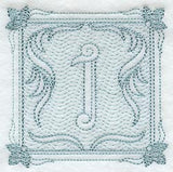 Victorian Scroll Number 1 (7.8 Inch) (Trapunto)