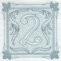 Victorian Scroll Number 2 (7.8 Inch) (Trapunto)
