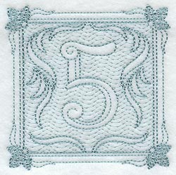 Victorian Scroll Number 5 (7.8 Inch) (Trapunto)