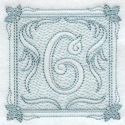 Victorian Scroll Number 6 (7.8 Inch) (Trapunto)