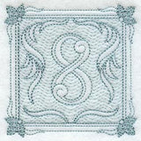 Victorian Scroll Number 8 (7.8 Inch) (Trapunto)