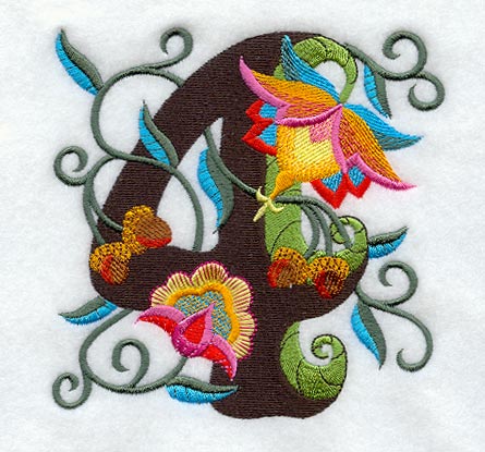 Jacobean Number 4 (5 Inch)