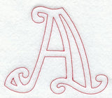 Majestic Letter A (Redwork) - 5 Inch