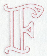 Majestic Letter F (Redwork) - 5 Inch