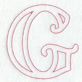 Majestic Letter G (Redwork) - 5 Inch