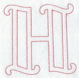 Majestic Letter H (Redwork) - 5 Inch
