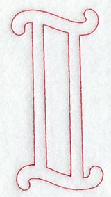 Majestic Letter I (Redwork) - 5 Inch
