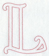 Majestic Letter L (Redwork) - 5 Inch