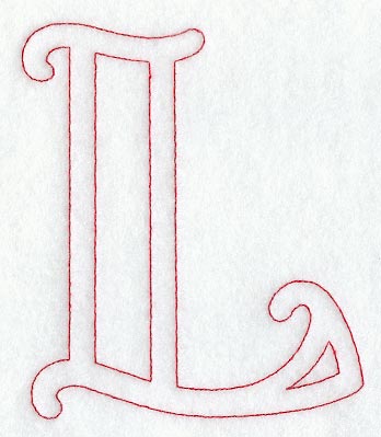 Majestic Letter L (Redwork) - 5 Inch