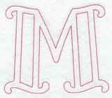Majestic Letter M (Redwork) - 5 Inch