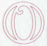 Majestic Letter O (Redwork) - 5 Inch