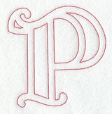 Majestic Letter P (Redwork) - 5 Inch