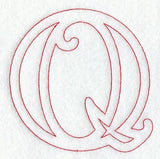 Majestic Letter Q (Redwork) - 5 Inch