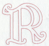 Majestic Letter R (Redwork) - 5 Inch