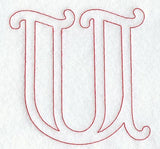 Majestic Letter U (Redwork) - 5 Inch