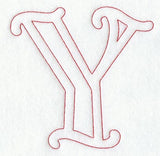 Majestic Letter Y (Redwork) - 5 Inch