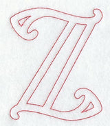 Majestic Letter Z (Redwork) - 5 Inch