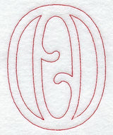 Majestic Number 0 (Redwork) - 5 Inch