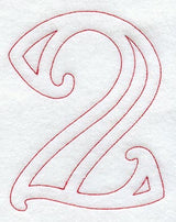 Majestic Number 2 (Redwork) - 5 Inch