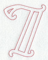 Majestic Number 7 (Redwork) - 5 Inch