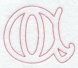 Majestic Letter A (Redwork) - 5 Inch