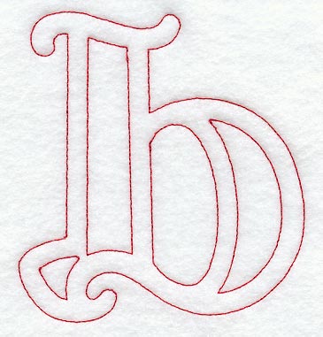 Majestic Letter B (Redwork) - 5 Inch