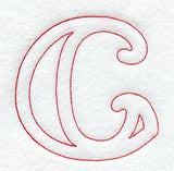Majestic Letter C (Redwork) - 5 Inch