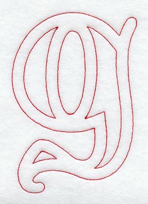Majestic Letter G (Redwork) - 5 Inch