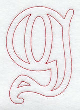 Majestic Letter G (Redwork) - 5 Inch
