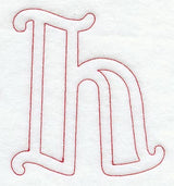 Majestic Letter H (Redwork) - 5 Inch