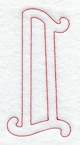 Majestic Letter L (Redwork) - 5 Inch