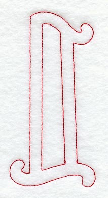 Majestic Letter L (Redwork) - 5 Inch