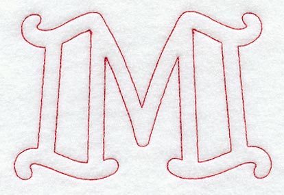 Majestic Letter M (Redwork) - 5 Inch