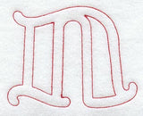 Majestic Letter N (Redwork) - 5 Inch