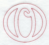 Majestic Letter O (Redwork) - 5 Inch