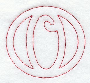 Majestic Letter O (Redwork) - 5 Inch