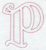 Majestic Letter P (Redwork) - 5 Inch