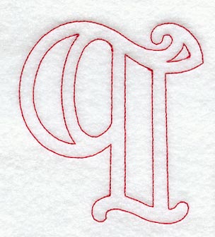 Majestic Letter Q (Redwork) - 5 Inch