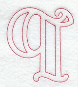 Majestic Letter Q (Redwork) - 5 Inch
