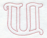Majestic Letter U (Redwork) - 5 Inch